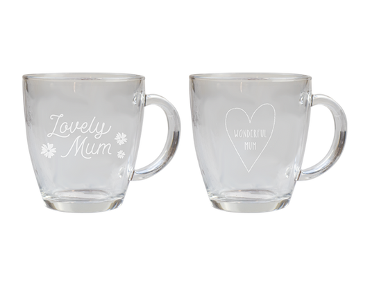 Mothers Day Printed Glass Coffee Cup (350ml)