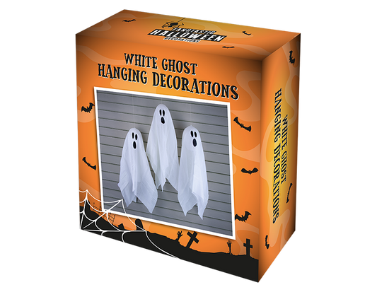 Halloween White Hanging Ghost Decorations (3 Pack)