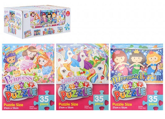 Assorted 35 Piece Puzzle (Mermaid  Unicorn and Princess)