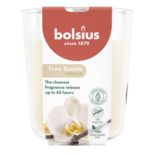 Bolsius True Scents Fragrance Large Candle Glass - Vanilla