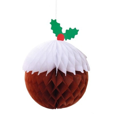 Honeycomb Christmas Pudding Decoration (3 Pack)