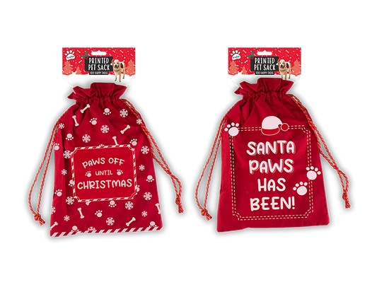 Printed Pet Christmas Sack (Assorted)