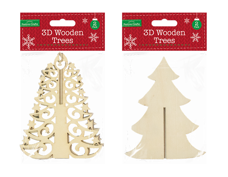 3D Wooden Filigree Tree (Assorted)