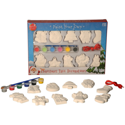 Paint Your Own Christmas Decorations (10 Pcs)