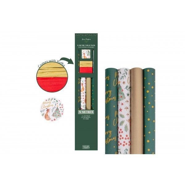 8m Green Christmas Gift Wrap