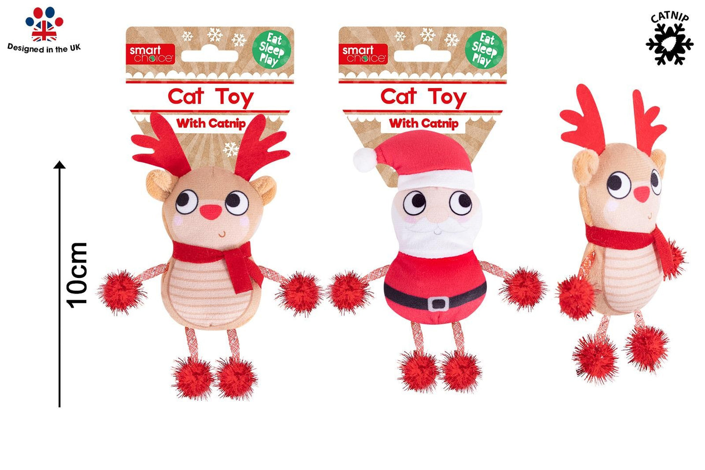 Assorted Plush Pompom Festive Cat Toy With Catnip