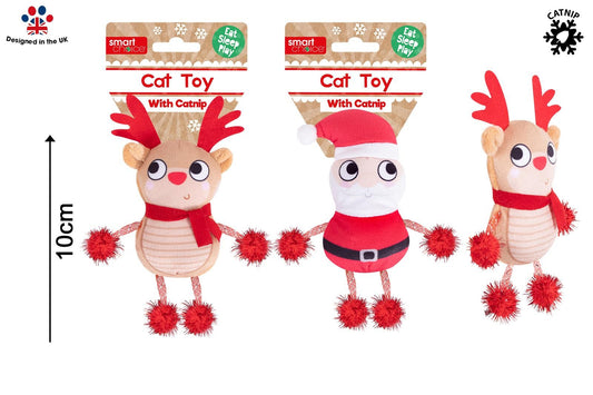 Assorted Plush Pompom Festive Cat Toy With Catnip