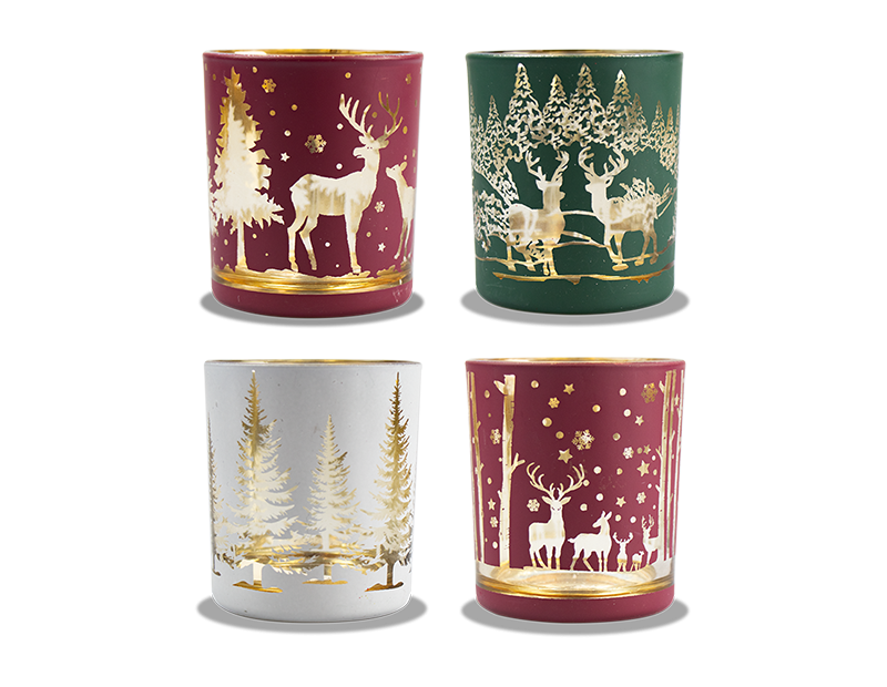 Christmas Scene Tea Light Holder (Assorted)