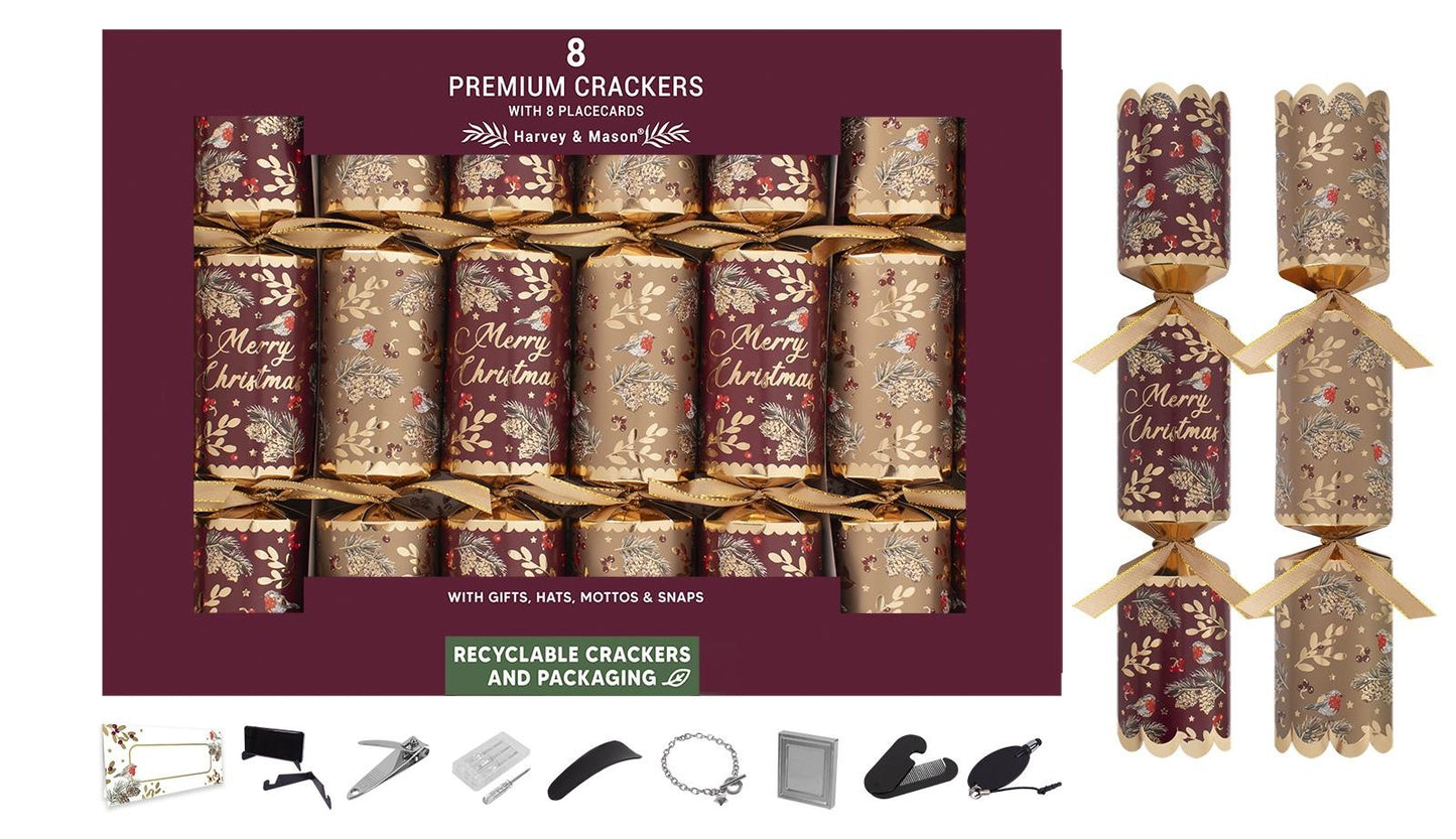 8 Premium Burgundy Robin 12.5inch Crackers