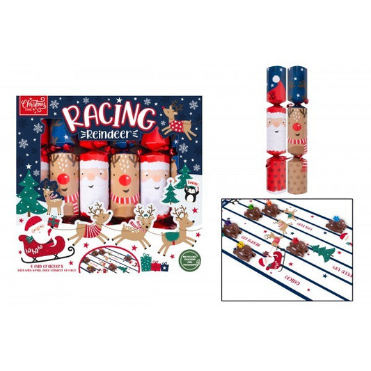 Pack of 6 Racing Reindeer Crackers (12 Inch)