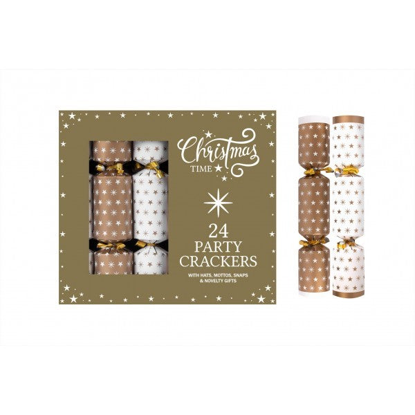 Pack of 24 Gold Star Crackers (9 Inch)