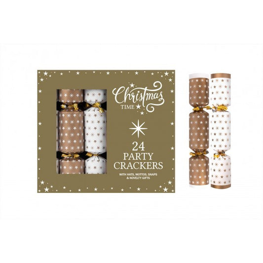 Pack of 24 Gold Star Crackers (9 Inch)