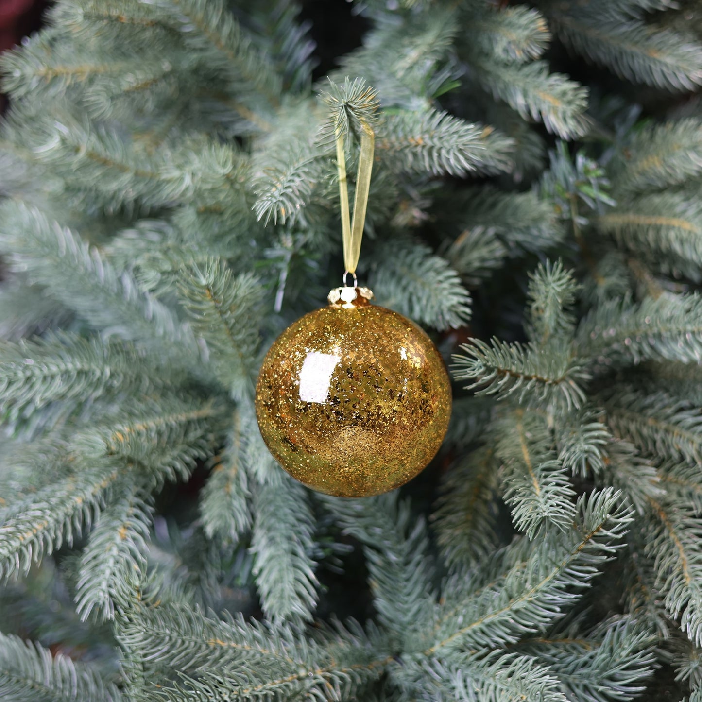 Anique Gold Glass Soleo Bauble (10cm)