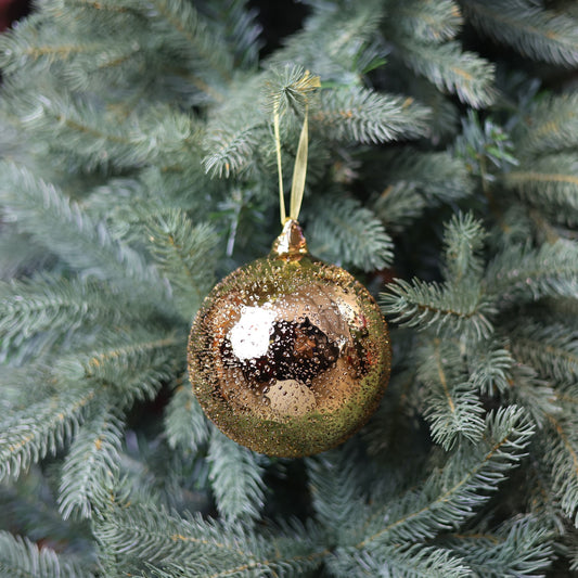 Antique Gold Glass Turone Bauble (12cm)