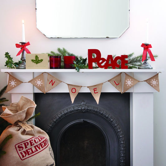 Hessian &amp;#39;Noel&amp;#39; Christmas Bunting