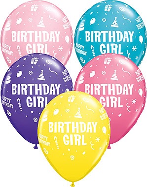 Birthday Girl Latex Balloons