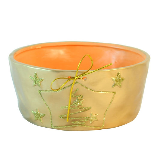 Gold Christmas Tree Bowl (25x25x12cm)