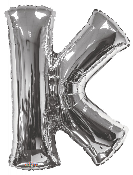 34&quot;  Letter Balloon - K - Silver