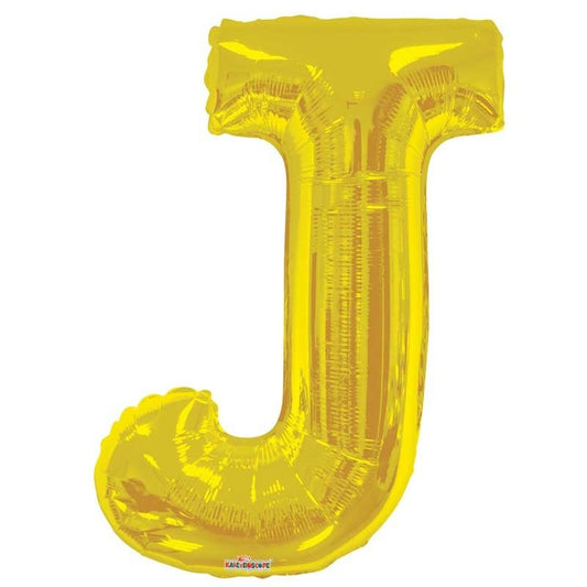 34&quot;  Letter Balloon - J - Gold