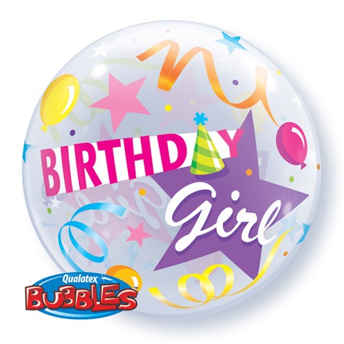 22inch Birthday Girl Bubble Balloon