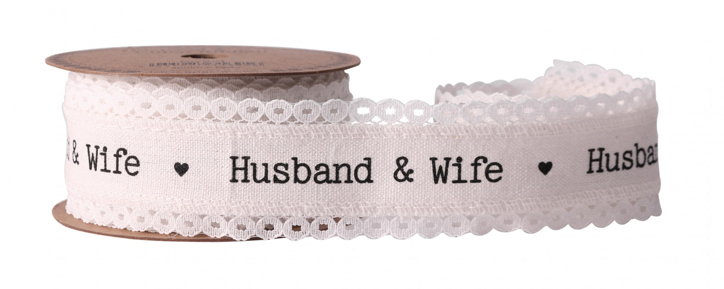 40mm Husband &amp; Wife Linen Ribbon