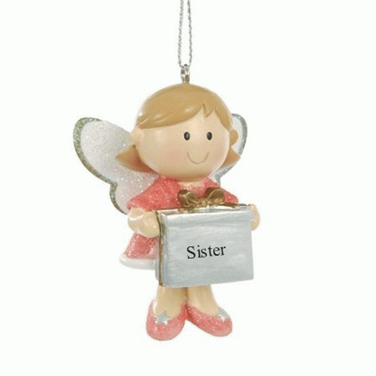 Fairy personalised Christmas tree decoration - &#039;Sister&#039; by Suki Gifts