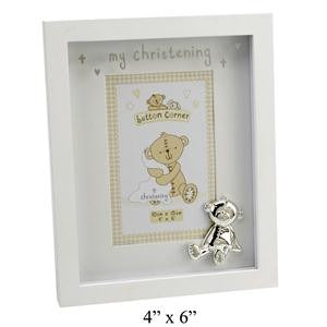 Button Corner MDF Photo Frame &amp; Icon My Christening 4 inch x6 inch