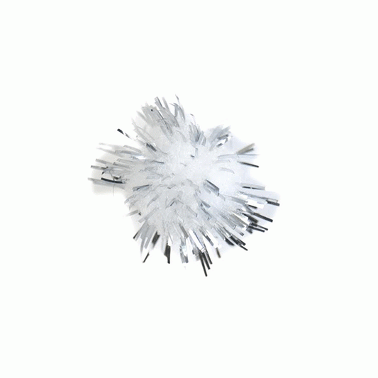 Christmas Glitter Silver Pom Poms