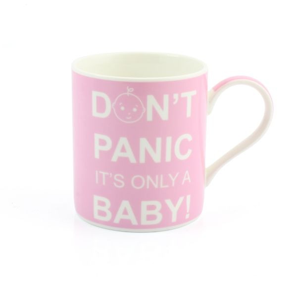 Don'tPanic its only a Baby Mug - Pink - Gift Boxed