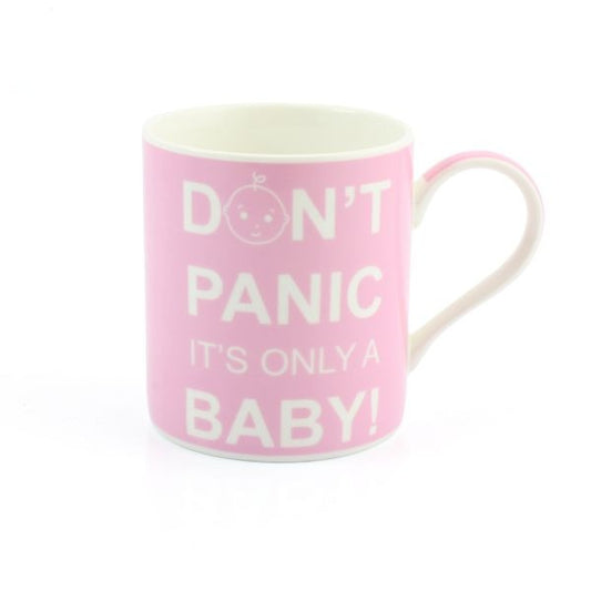 Don'tPanic its only a Baby Mug - Pink - Gift Boxed