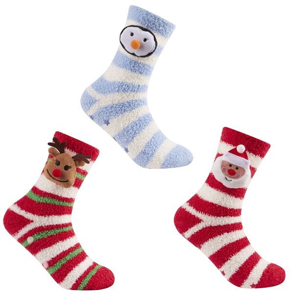 Ladies 1pr Xmas 3d Novelty Socks In Box